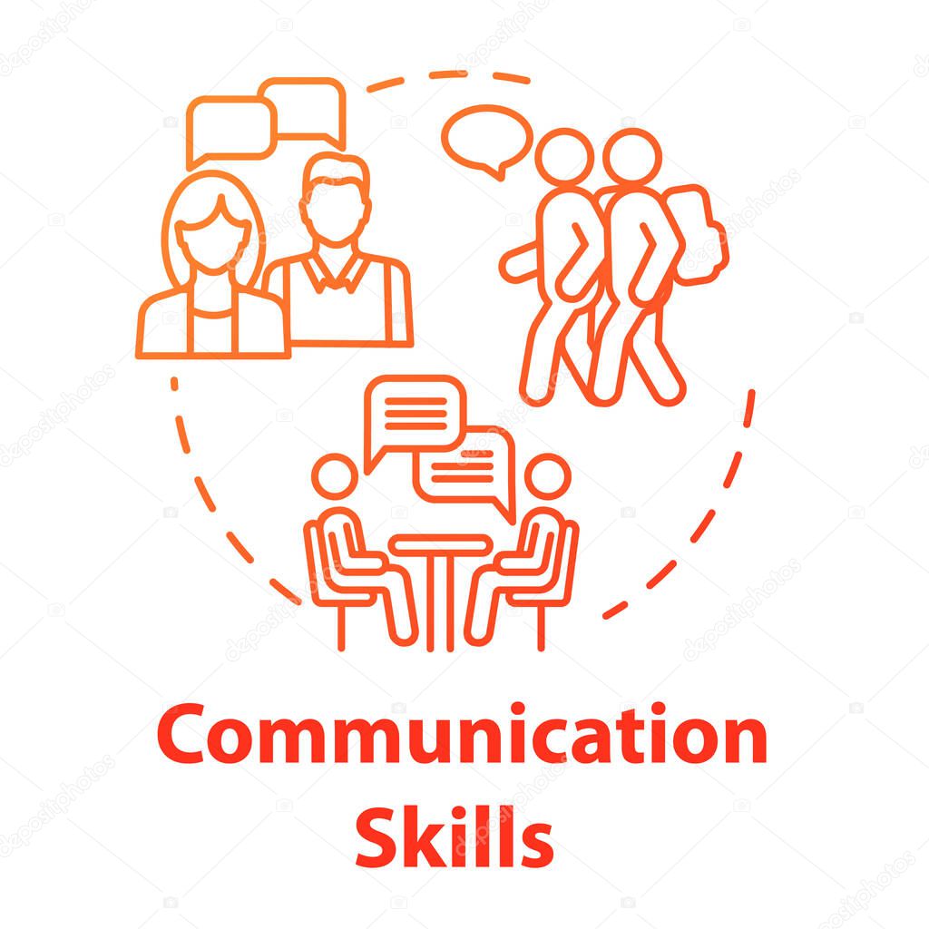 Communication skills concept icon. Coaching and support. Inclusi