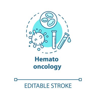 Hemato onkoloji konsept ikonu. Teşhis, tedavi ve önleme