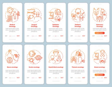 Onkoloji, konseptli mobil uygulama sayfası ekranında. Gözler