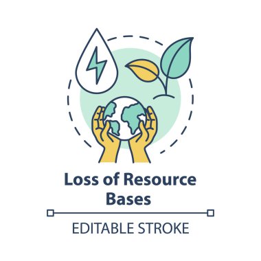 Loss of resource base concept icon. Nature damage of industrial  clipart