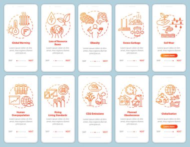 Konseptli mobil uygulama sayfası ekranında aşırı tüketim.