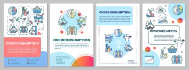 Overconsumption brochure template. Environmental damage. Flyer, 