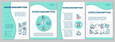 Overconsumption brochure template. Environmental damage. Flyer, 