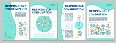 Responsible consumption brochure template. Ecology and recycling