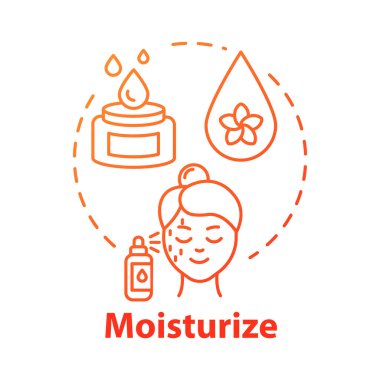 Moisturize skin, dermatology and skincare concept icon. Cosmetic clipart
