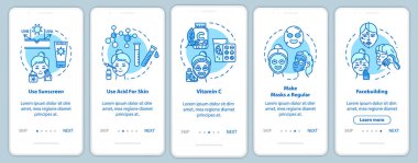 Skicare mobil uygulama sayfası ekranında konseptlerle birlikte. Facebui