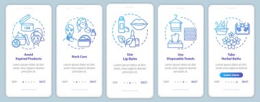 Skicare mobil uygulama sayfası ekranında konseptlerle birlikte. Cosmeti