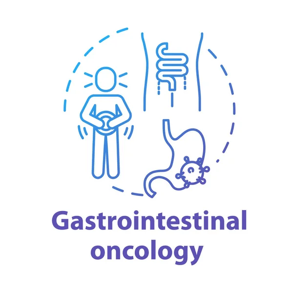 Icono del concepto de oncología gastrointestinal. Diagnóstico de enterovirus, t — Vector de stock