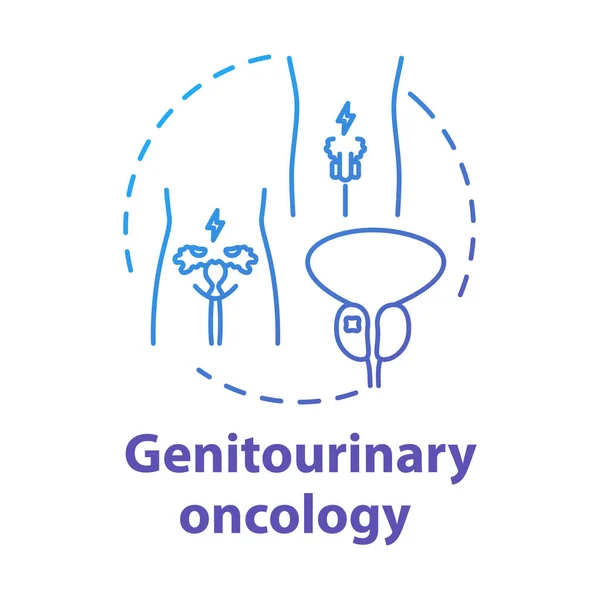 Icono del concepto de oncología genitourinaria. Sistema reproductivo humano d — Vector de stock