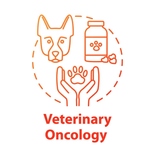 Icono del concepto de oncología veterinaria. Farmacia para animales. Trea para mascotas — Vector de stock