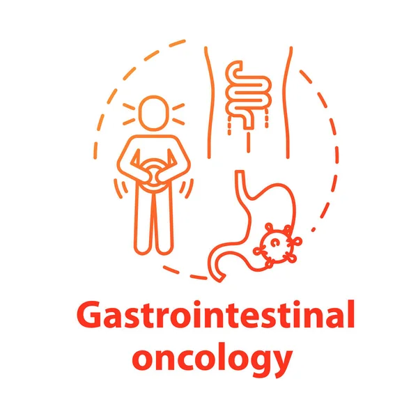 Icono del concepto de oncología gastrointestinal. Diagnóstico de enterovirus, t — Vector de stock