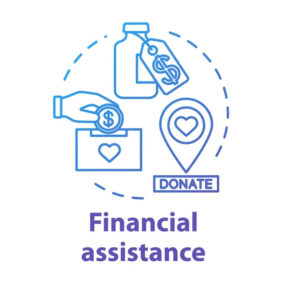 Financial assistance concept icon. Fundraising for treatment. Ch — 스톡 벡터