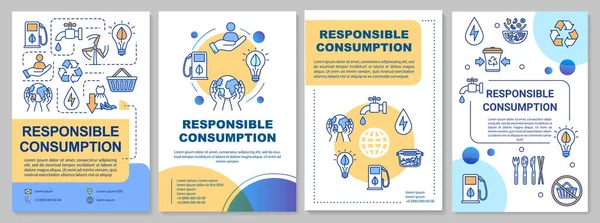 Vorlage für eine Broschüre für verantwortungsvollen Konsum. Ökologie und Recycling — Stockvektor