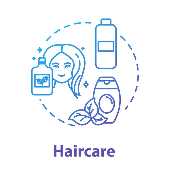 Haircare, natural cosmetics, hair health and beauty concept icon — Stock Vector