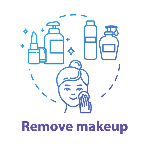 Odstranit make-up, čištění obličeje, hygienické postupy koncepce i — Stockový vektor