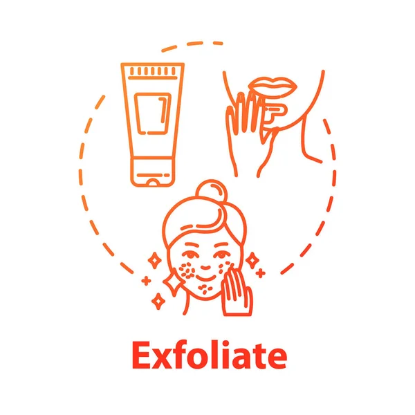 Exfoliate skin, peeling use concept icon. Face skin renewal, rej — 스톡 벡터