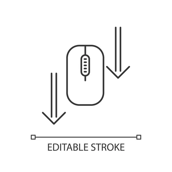 Scrollen Sie Mit Der Maus Pixel Perfekte Lineare Symbol Navigationspfeile — Stockvektor