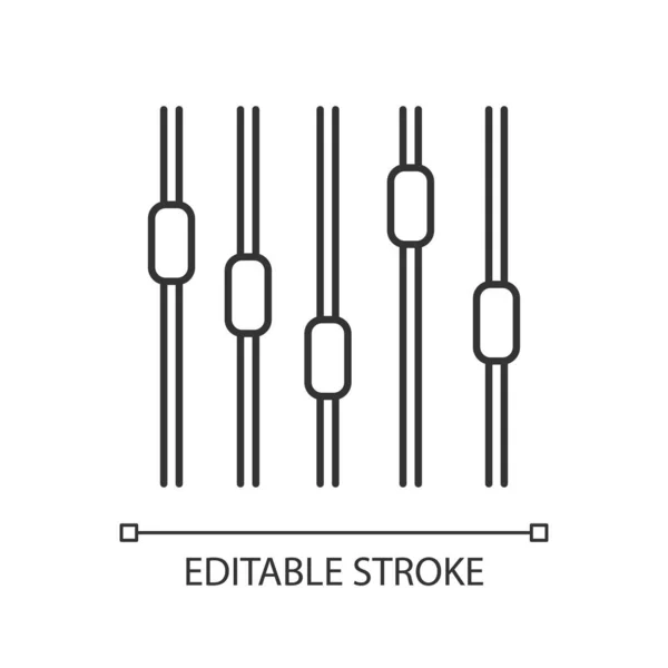 Musik Equalizer Pixel Perfekte Lineare Symbol Thin Line Anpassbare Illustration — Stockvektor