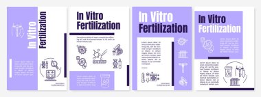 In vitro fertilization brochure template. Genetic engineering. Flyer, booklet, leaflet print, cover design with linear icons. Vector layouts for magazines, annual reports, advertising posters clipart