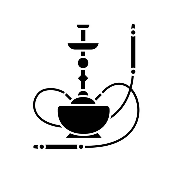 Символ Чёрного Кальяна Дом Шиши Наргильская Гостиная Запах Трубы Запах — стоковый вектор