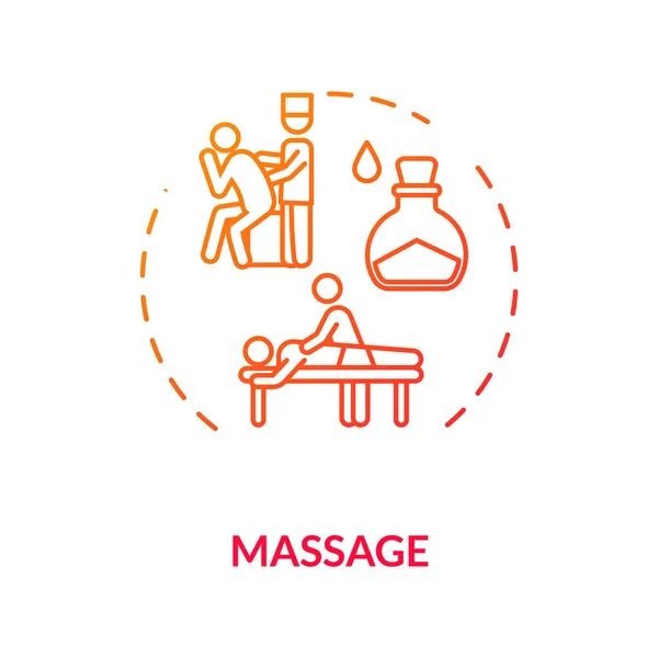 Massagekonzept Ikone Entspannende Therapeutische Verfahren Physiotherapie Idee Dünne Linie Illustration — Stockvektor