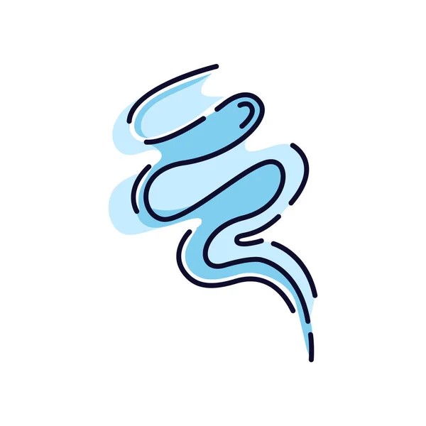 Синій Колір Піктограми Вітру Rgb Холодне Свіже Повітря Гарний Запах — стоковий вектор