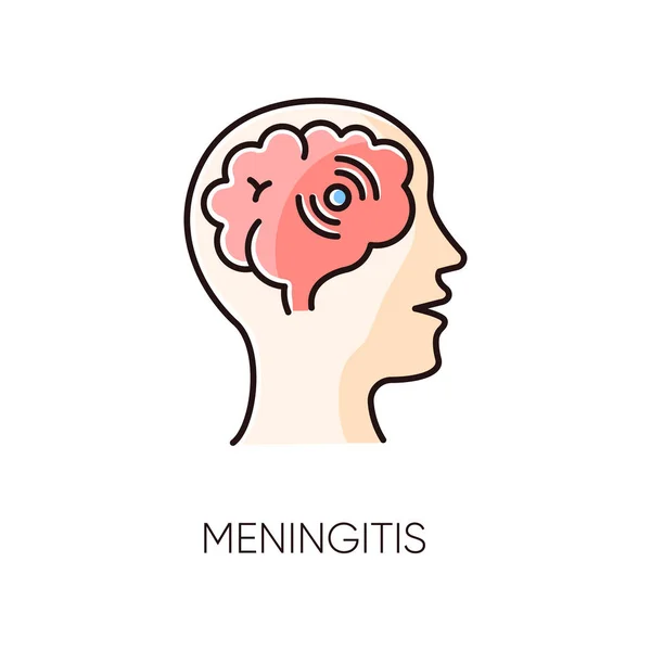 Meningitis Icono Color Rgb Enfermedad Meningocócica Contagiosa Meninges Peligrosas Inflamación — Vector de stock