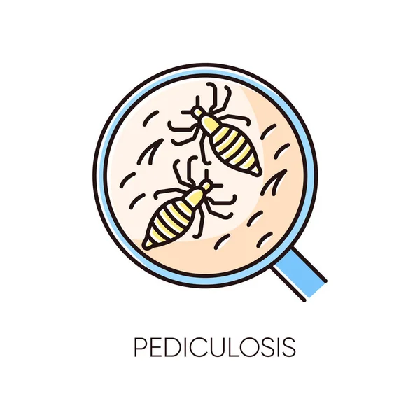 Pediculosis Rgb Színes Ikon Fertőző Betegség Járvány Fejtetű Egészségügy Orvostudomány — Stock Vector