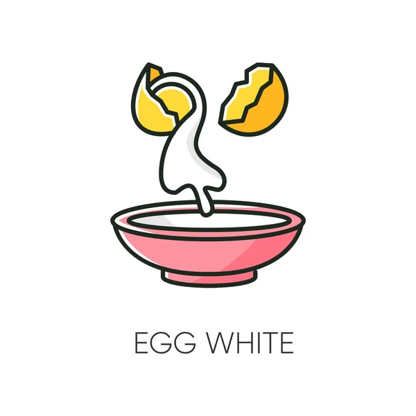 Beyaz Yumurta Rengi Rgb Simgesi Albümlerle Çatlamış Kabuk Protein Kaynağı — Stok Vektör
