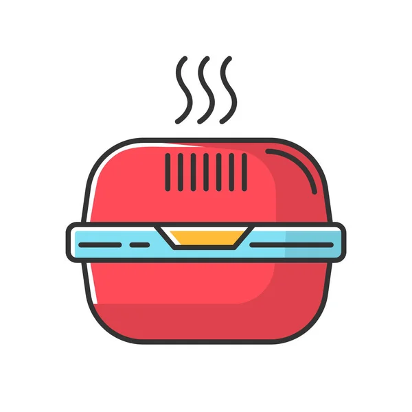 Burger Box Rosso Rgb Icona Colori Contenitore Asporto Fast Food — Vettoriale Stock