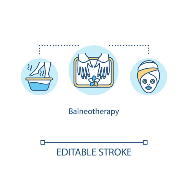 Balneotherapie Concept Icoon Spa Therapie Idee Dunne Lijn Illustratie Therapeutisch — Stockvector