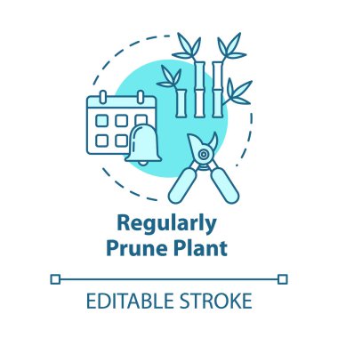 Normal erik bitkisi konsepti ikonu. Ölü dalları kesmek ya da ince çizgiler çizmek. Ev yapımı çiçek bakımı. Vektör izole edilmiş RGB renk çizimi. Düzenlenebilir vuruş