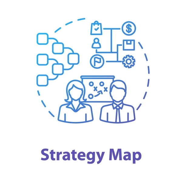 Ikona Konceptu Strategické Mapy Kariéra Marketingu Podnikání Start Týmová Práce — Stockový vektor