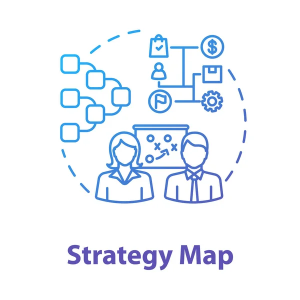 Піктограма Концепції Карти Стратегій Кар Єра Маркетингу Підприємництво Стартап Командна — стоковий вектор
