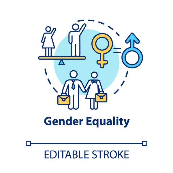 Ícone Conceito Igualdade Gênero Discriminação Sexual Capacitação Das Mulheres Direitos — Vetor de Stock