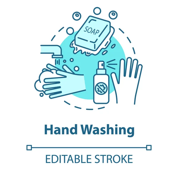 Ícone Conceito Lavagem Mãos Proteção Contra Vírus Enxaguar Com Água — Vetor de Stock