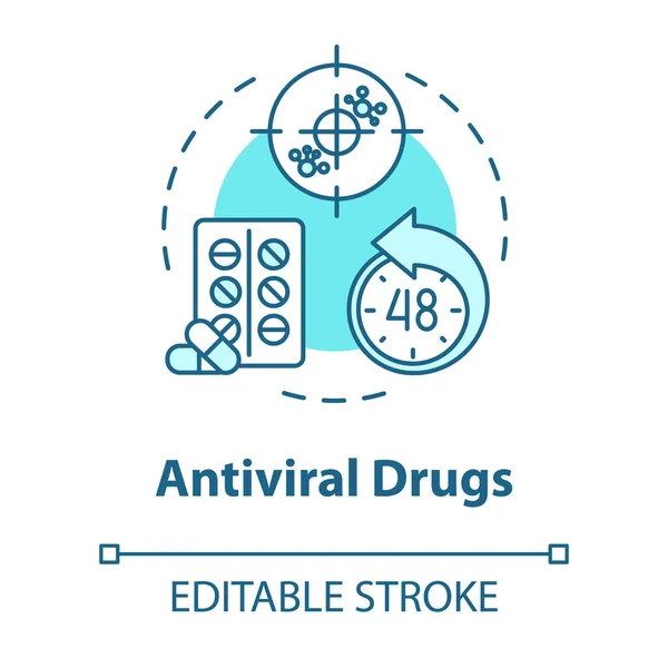 Icono Del Concepto Medicamento Antiviral Cápsulas Por Enfermedad Tabletas Para — Archivo Imágenes Vectoriales