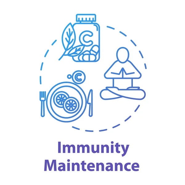 Icono Del Concepto Mantenimiento Inmunidad Defensa Salud Alimentos Con Vitamina — Vector de stock
