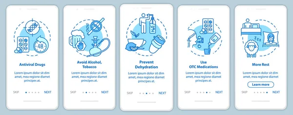Zdravé Tělo Onboarding Mobilní Aplikace Obrazovka Koncepty Lékárna Ochrana Před — Stockový vektor
