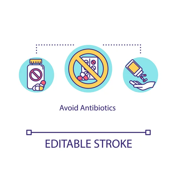 Evite Los Antibióticos Icono Concepto Tratamiento Antigripal Eficaz Remedio Antibacteriano — Archivo Imágenes Vectoriales