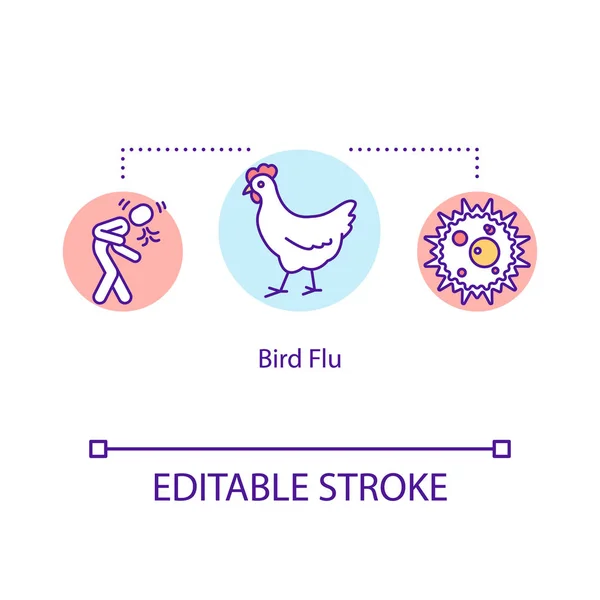 Εικόνα Αντίληψης Γρίπης Των Πτηνών Γρίπη Των Πτηνών Συμπτώματα Ασθένειας — Διανυσματικό Αρχείο