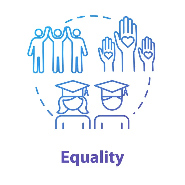 Ícone Conceito Igualdade Apoio Positivo Comunidade Diversa Licenciatura Idéia Educação — Vetor de Stock