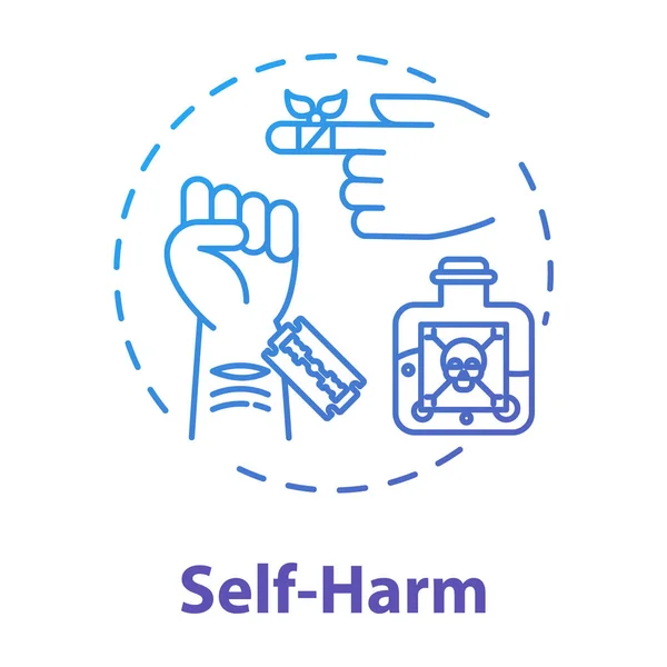 Self Harm Concept Icon Masochism Self Injury Substance Abuse Personality — Stock vektor