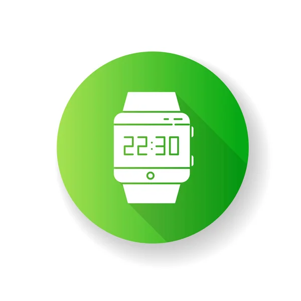 Pols Smartwatch Plat Ontwerp Lange Schaduw Glyph Pictogram Slim Horloge — Stockvector