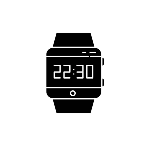 Bilek Kıvrımlı Siyah Sembol Dokunmatik Ekranlı Akıllı Saat Kol Saati — Stok Vektör