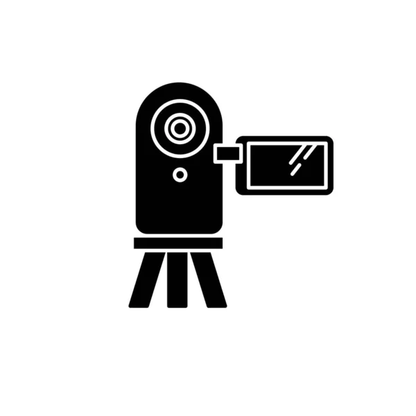 Icono Glifo Negro Cámara Vídeo Gadget Grabación Digital Película Electrónica — Archivo Imágenes Vectoriales