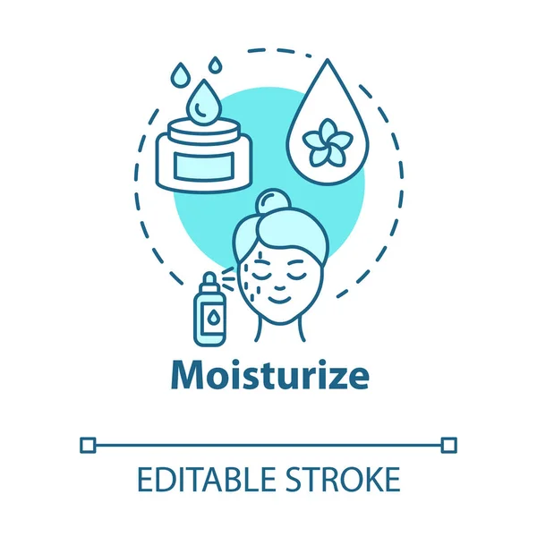 Hydratez Peau Icône Concept Soins Peau Produits Cosmétiques Hydratants Soins — Image vectorielle