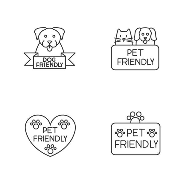 Haustierfreundliche Service Pixel Perfekte Lineare Symbole Gesetzt Tiere Pflege Salon — Stockvektor