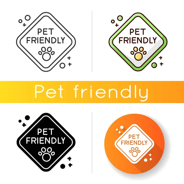Haustierfreundliche Zone Verkehrszeichen Symbol Haustiere Gehen Spazieren Katzen Und Hunde — Stockvektor
