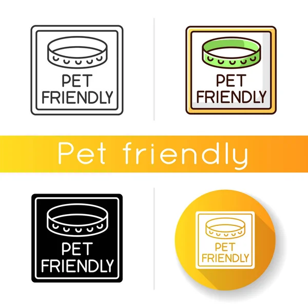 Icono Signo Área Para Mascotas Animales Domésticos Con Collares Permitidos — Archivo Imágenes Vectoriales